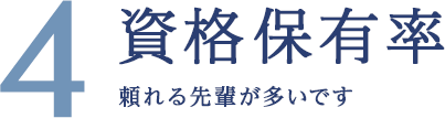 資格保有率｜頼れる先輩が多いです